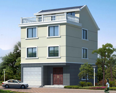 农村住宅AT1776三层半带车库简洁实用自建房屋施工图纸8mX11.2m